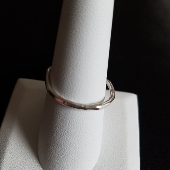 Handcrafted .925 Sterling Silver Hammered Thin Swirl Ring Lg Watermelon Quartz 9 - Picture 7 of 7